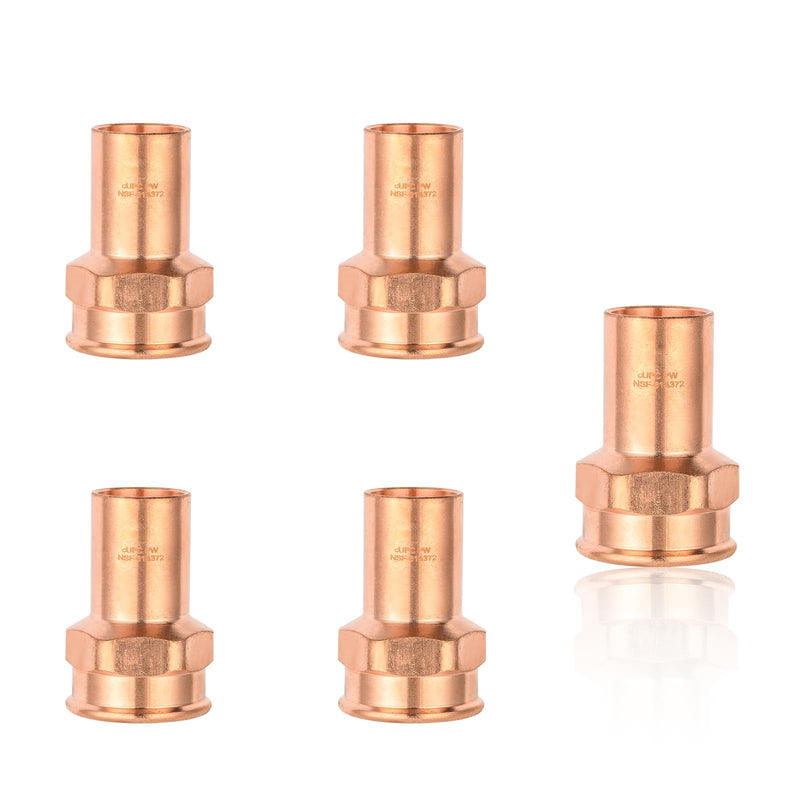 5Pcs EFIELD 3/4"FTG x 3/4"Copper Female NPT Street Adapter(PRESS057-5) 3/4-inch