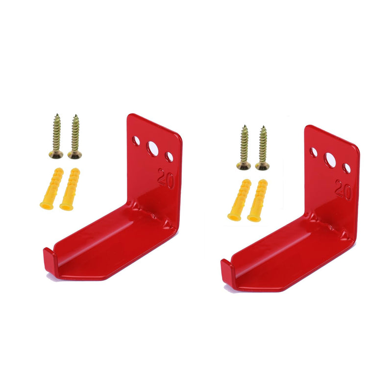 Fire Extinguisher Mount Wall Hook Bracket for Holding up to 20 lbs Extinguishers, Suited for Large and Small Dry Chemical and Water Extinguishers 2 Brackets