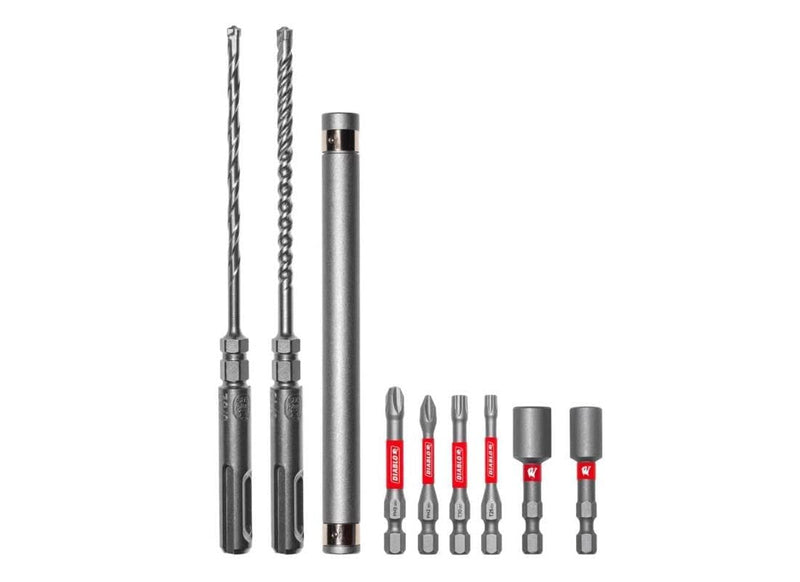 Diablo Rebar Demon Concrete Anchor Drive Installation Set - 9 Pieces | Ideal for Corded and Cordless SDS-Plus Rotary Hammers - With Magnetic Drive Sleeve - DMAPL9910-S9