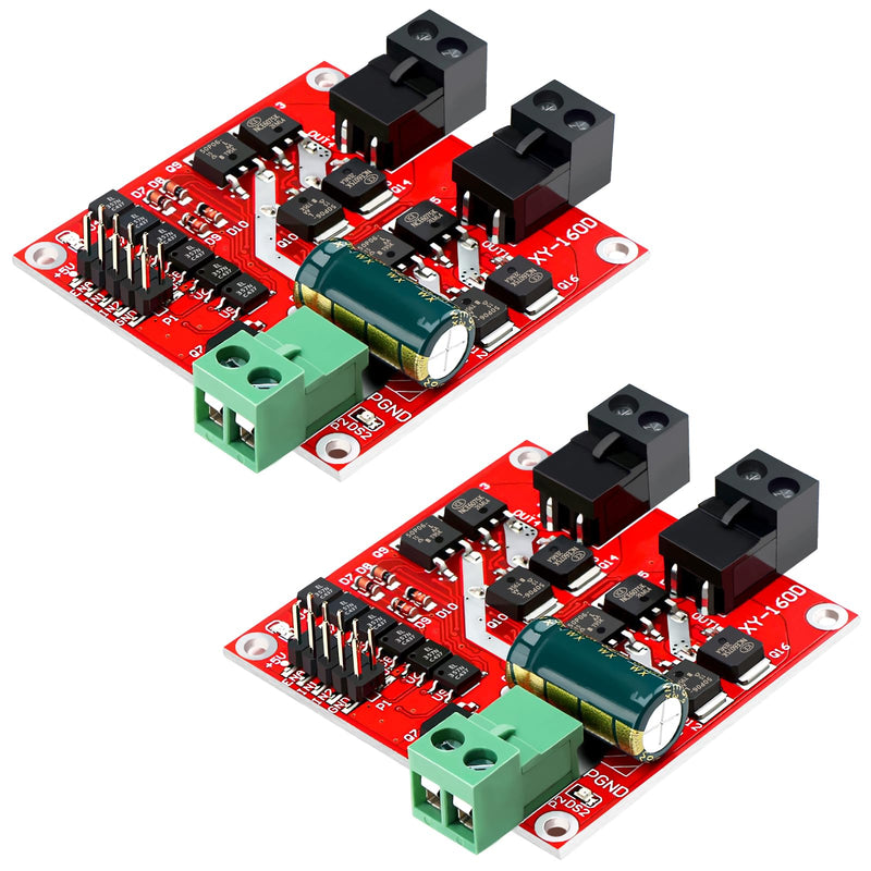 DROK DC Motor Driver 2pcs, L298 Dual H Bridge Motor Speed Controller DC 6.5V-27V 7A PWM Motor Regulator Board 12V 24V Electric Motor Control Module Industrial 160W with Optocoupler Isolation 160W/Pack of 2