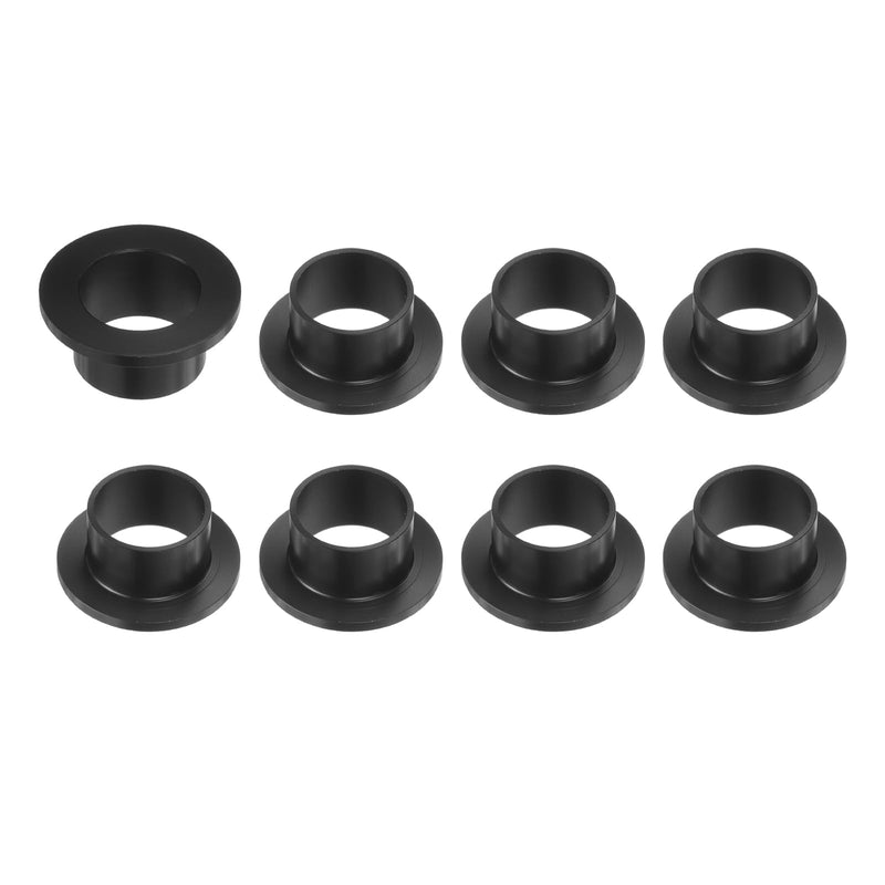 HARFINGTON 8pcs Flanged Sleeve Bearings Plastic Bushings 16mm Bore x 18mm OD x 12mm Length Black POM Bushings
