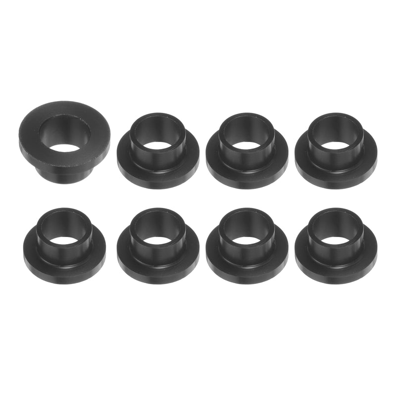 HARFINGTON 8pcs Flanged Sleeve Bearings Plastic Bushings 8mm Bore x 10mm OD x 7mm Length Black POM Bushings