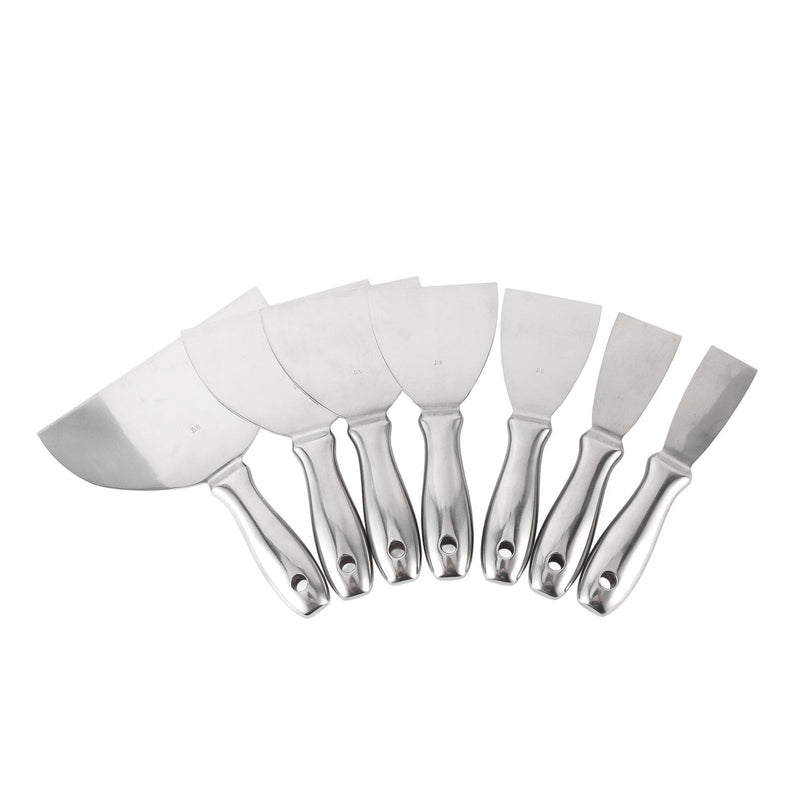 7pcs Stainless Steel Putty Knife Set for Drywall Spackle Mud Repair and Paint Scraping