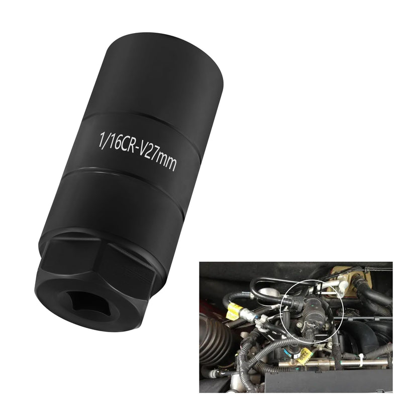 Oil Pressure Sensor Socket,1 1/16 Socket 2 5/8" Long Oil Pressure Switch Socket Fits 3/8-Inch Drive or 1 1/8" Hex Wrench,Quick Removal/Installation Oil Sending Unit Socket (Black) Black
