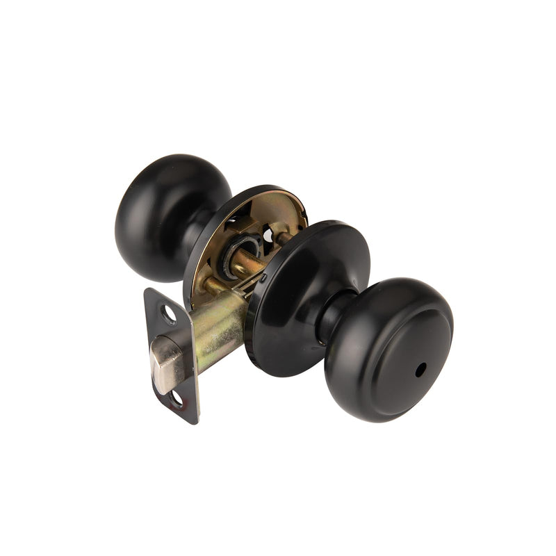 Matte Black Door Knobs,Interior Door Knob with Lock,Coastal Style Door knob for Privacy and Bedroom (Bath or Privacy) 1