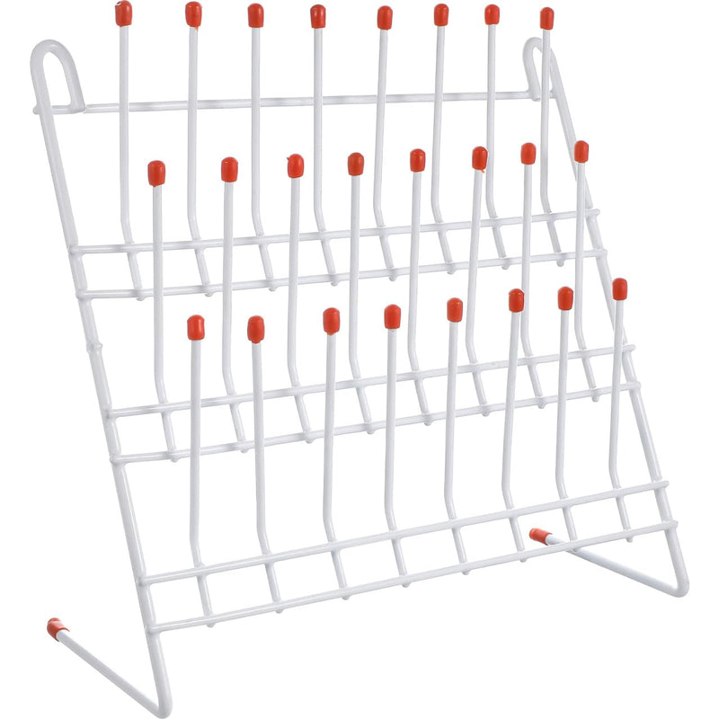 OUNONA Laboratory Beaker Drying Holder Test Tube Drying Rack for Lab Glassware Tube Draining Rack Metal Labs Drying for Laboratory Equipment Organization 11.81 X 11.81 X 4.52 in White 30.00X30.00X11.50CM