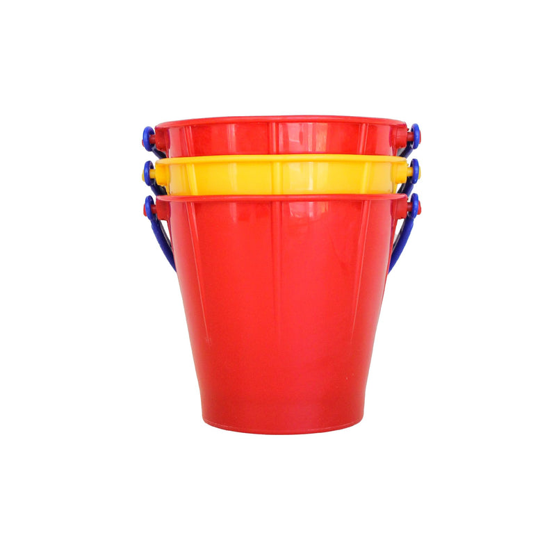 Spielstabil Beach Toys Bundle - Large Sand Pails (3 Pack) - Sand Buckets for Kids and Toddler Beach Essentials for 2.5 Years and Up, Outdoor Play Equipment Three Pack (Colors Vary)