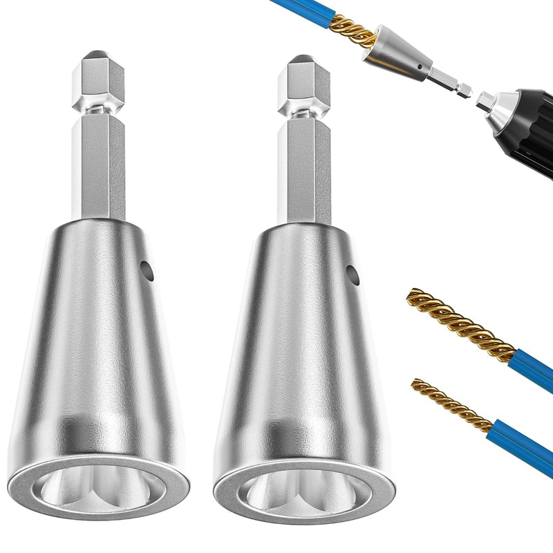 2PCS Wire Twister Tool for Drill, Wire Nut Twister for Electrical Power Drill, 6mm Hex Shank Cable Wire Twisting Tool Wire Twister Wire Connector for 9-22 AWG