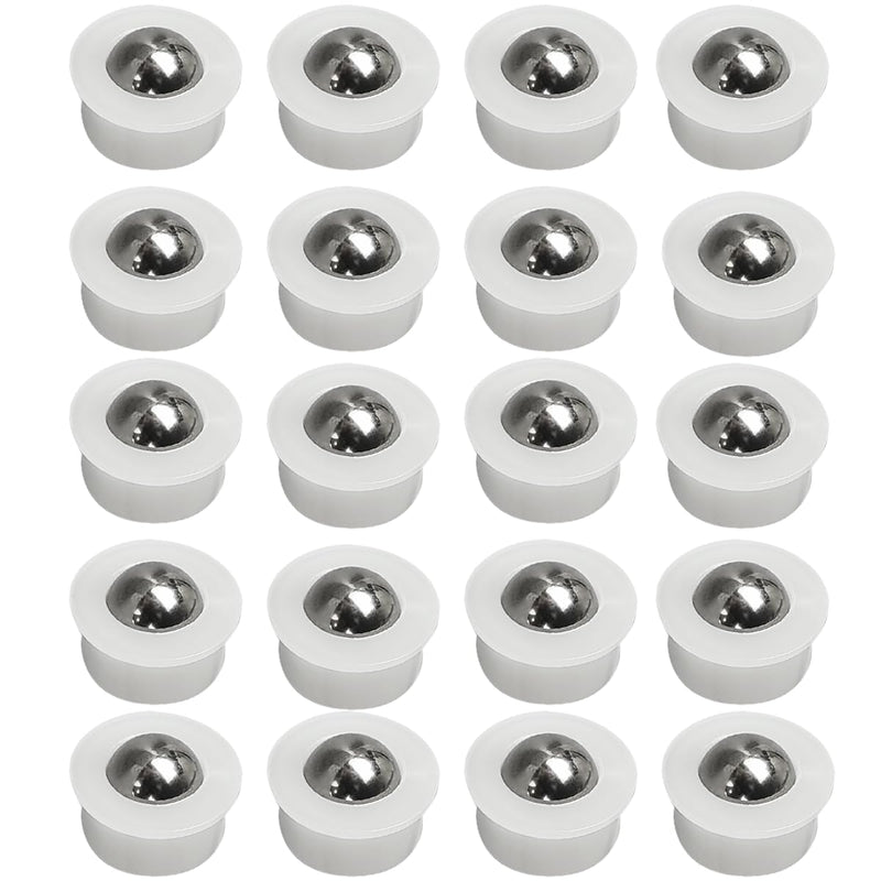 20 Pieces Small Ball Transfer Bearing Mini Table Conveyor Roller Bearings 1/3inch (Nylon and Stainless Steel)
