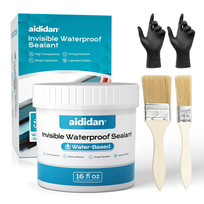 Invisible Waterproof Sealant, Water- Based, Clear Waterproof Coating, Transparent Waterproof Glue Anti-Leakage Agent for roof & Walls, Indoor and Outdoor Liquid Waterproof Paint Adhesive (16 floz) 16 floz