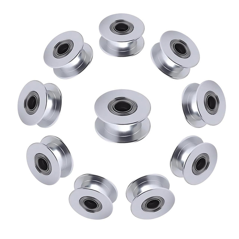 GT2 Idler Pulley 20 Toothless Bore 5mm Width 6mm 20T GT2 Idler 5mm Bore for 3D Printer 6mm Width GT2 Timing Belt.(10pcs) GT2 Idler 6mm Width