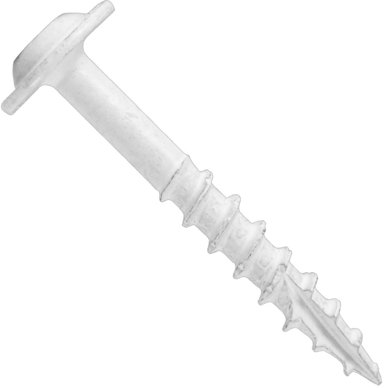 Round Washer Head 7 x 1-1/4" White - 1 Pound ~222 Screws 7 x 1-1/4" White 1 Pound ~ 222 Screws