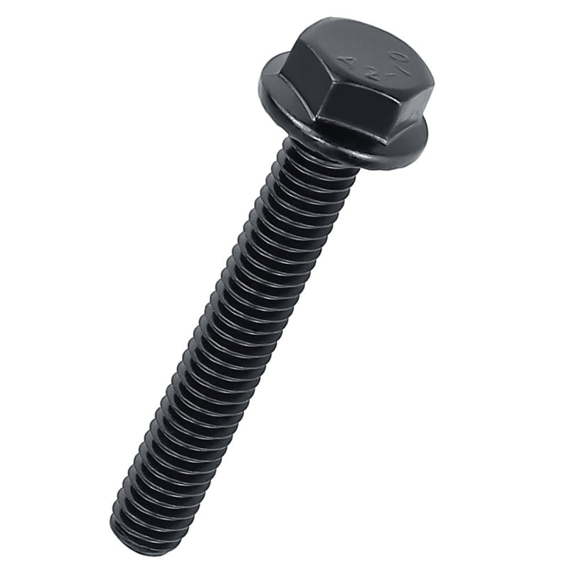 1/4-20 x 2 Flanged Hex Bolts (20 pcs), 18-8 (304) Stainless Steel, External Hex Drive, Hexagon Head Bolts Screws with Flange Washer, Fayeploo 1/4-20 x 2 Black