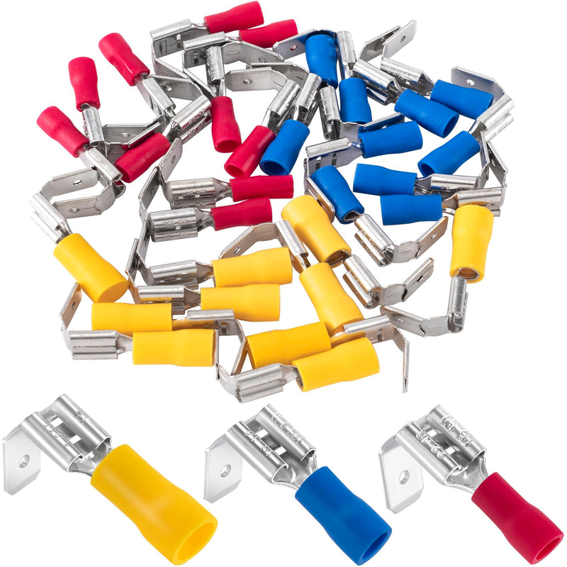 ANCIRS 30pcs Semi-Insulated Piggyback Spade Connectors, Quick Disconnect Piggyback Spade Assortment Kit, Female/Male Cable Crimp Terminals, 22-10 AWG 22-10 AWG (30pcs)