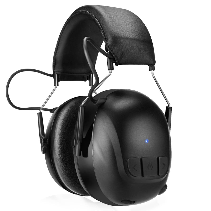 Bluetooth 6.0 Hearing Protection with 120H Working Time, 30dB Safety Earmuffs, Rechargeable Ear Protection Headphones with Mic for Mowing, Workshops, Construction, Snowblowing, Black