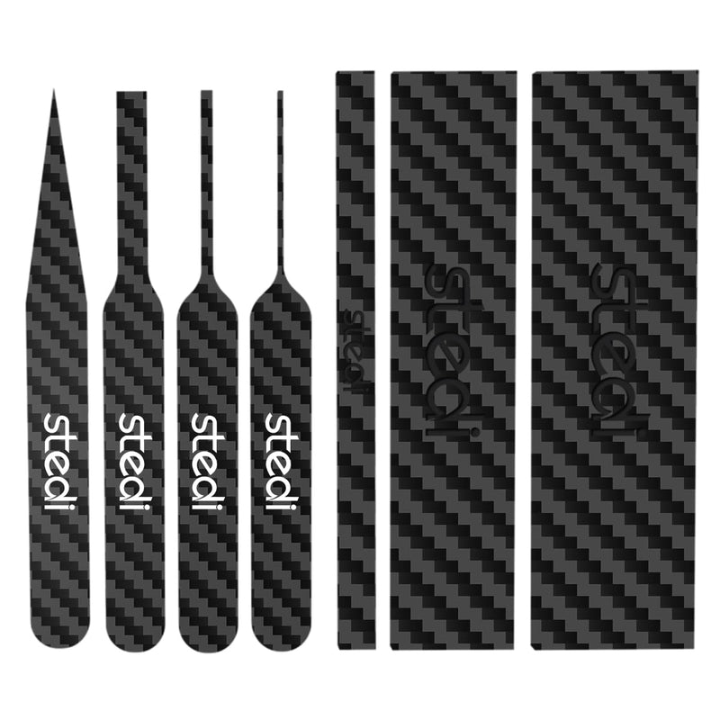 stedi Carbon Fiber Sanding Sticks, Hobby Model Tools, 7-Piece Set (3"×0.6",3"×0.4",3"×0.2" and 4 Detail Sanding Boards) Professional Sanding Sticks for Sticky Sandpaper Carbon plate for sandpaper
