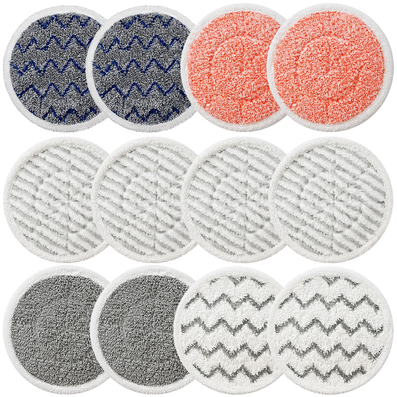 12 Pack Upgraded S7001 Pads Replacement Steam Mop Pads for Shark S7001 S8201 S7000 S8001 S7201 S7000AMZ S7001TGT Series Steam Mop Pads,Steam&Scrub All-in-One Scrubbing Mop Pads,Part Model #:XKITP7000 12 pack Upgraded