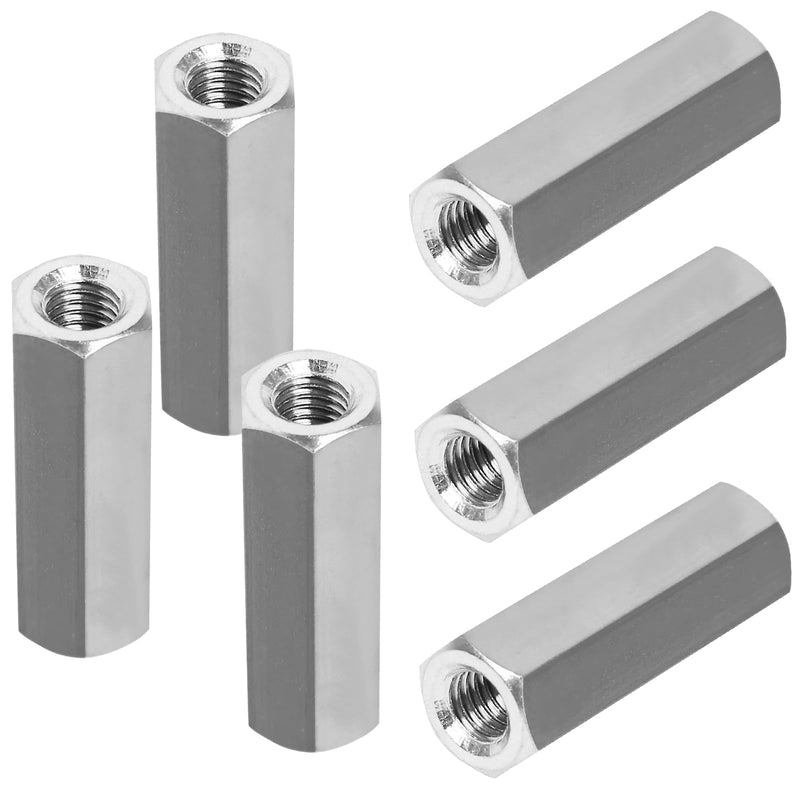 6 Pcs M8 x 1.25 Pitch 40mm Length Hex Coupling Nut, 13mm Width Stainless Steel Nuts Connector Nut, Rod Coupling Nuts Hexagon Nut Threaded Coupling Nut Replacement (Metric) M8x40x1.25 6