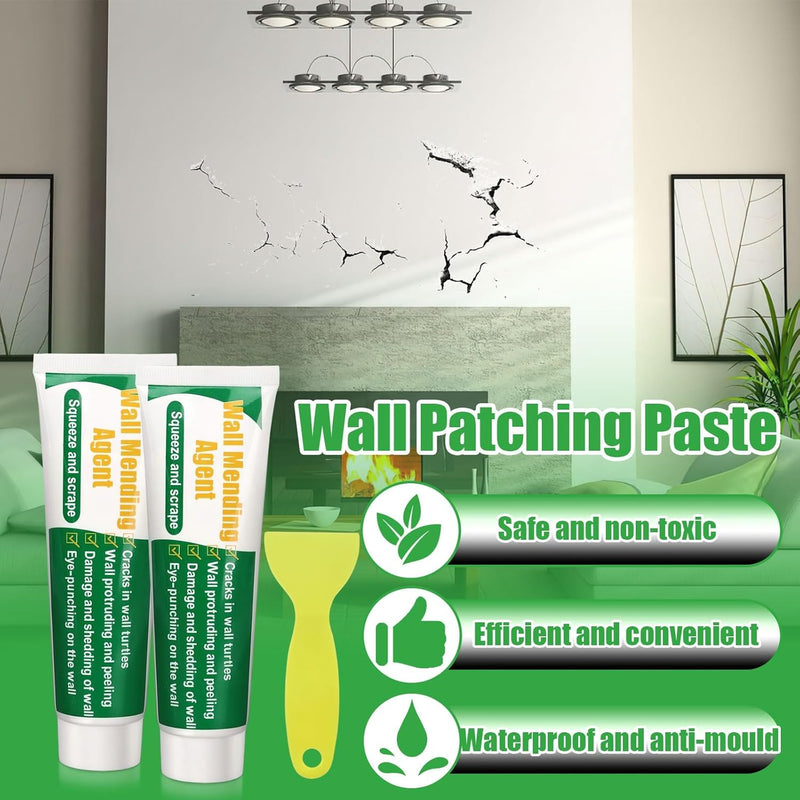 Drywall Repair Kit with Scraper, 2 Pack Spackle Wall Repair, Wall Mending Agent Easy to Fill The Holes for Home Wall, Plaster Dent Repair, Tools for Men Women, Wall Surface Hole Fill Quick