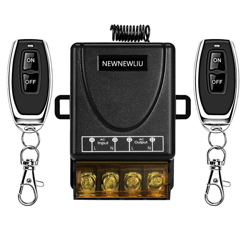 AC110V Wireless Light Switch and Receiver kit,AC110V/120V/240V/30A Relay RF Remote Control with 328FT Long Range for Smart Home,Pump Control,Industrial Electrical Equipment. 110V-240V remote switch
