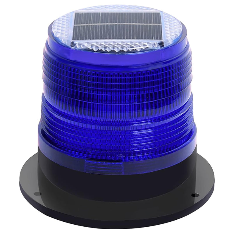 Solar Strobe Warning Light: Strong Magnetic Base Waterproof Traffic Light,Solar Safety Flashing LED Lamp for Construction, Traffic, Factory, Safety Sign, Crane Tower, Boat Navigation (Blue) Red and Blue
