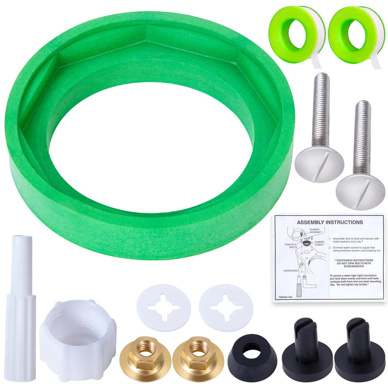 3'' Toilet Tank to Bowl Coupling Kit for American Standards Toilet Part Champion 4 AS738756-0070A,Toilet Tank Bolts Parts Kit Tank to Bowl Gasket Kit for Most 3'' Flush Valve Opening Tanks,with wrench Washer & Bolt Kit with wrench