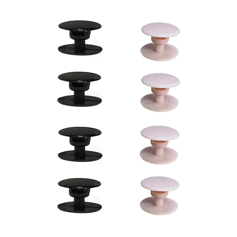 8 Sets Replacement Rivets for Beach Shoe Replacement Button Replacement Parts Compatible for Clog Beach Shoe Strap Repair (Black Pink) Black Pink