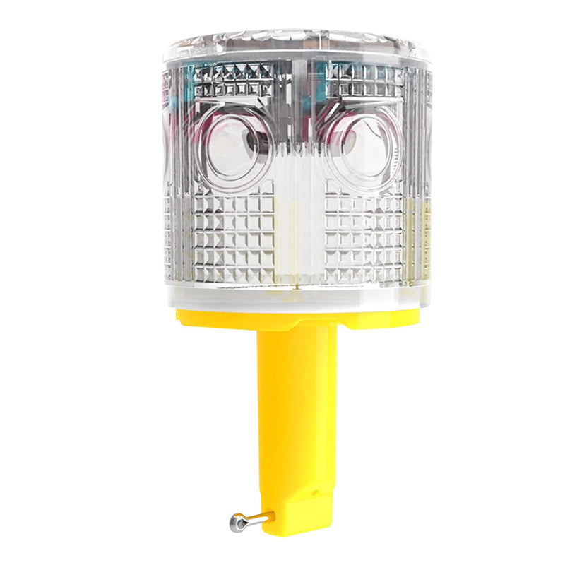 Solar Strobe Warning Light: Flashing Super Bright 360 Degree, Automatically Turn On&Off, Traffic Light Emergency Strobe Lightfor Construction, Dock, Marine,Crane Tower, Factory (White) Model A White