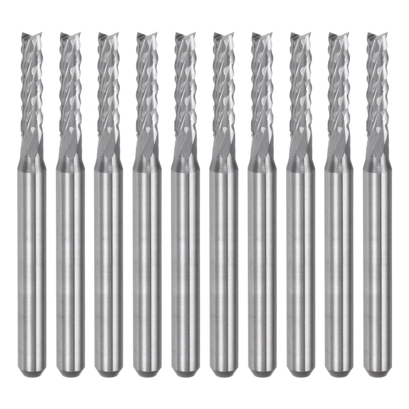 uxcell 10Pcs 2.4mm Carbide End Mill Engraving Milling Cutter CNC Router Bits for PCB Machine, 1/8" Shank 2.4mm x 12mm