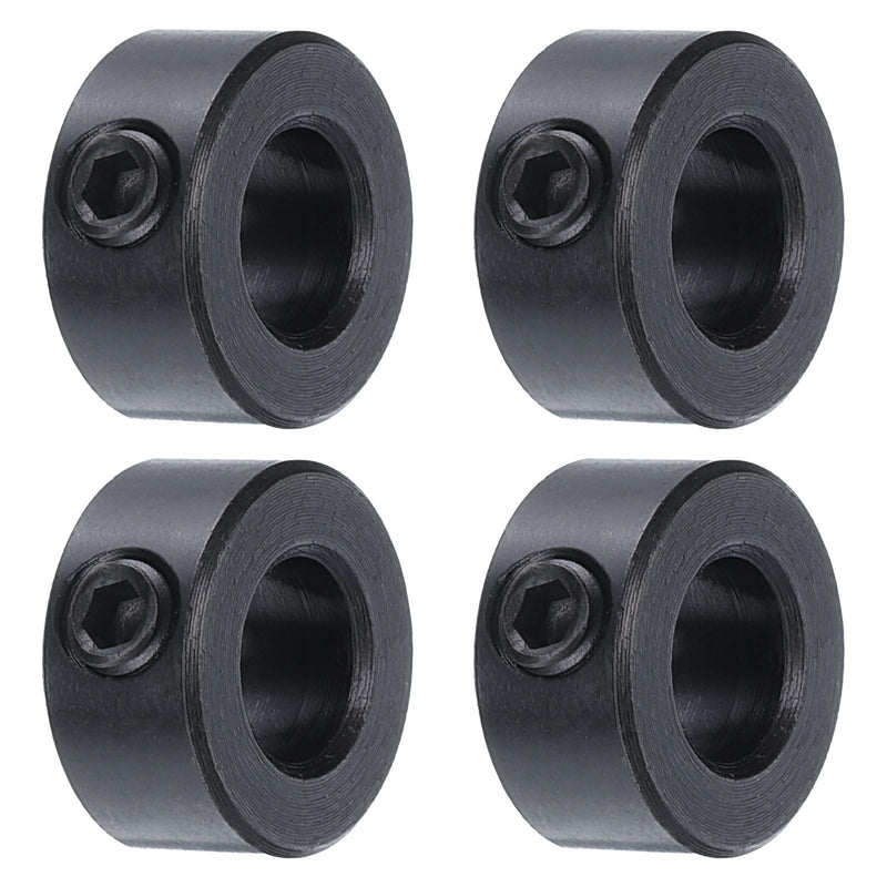 uxcell 4pcs Set Screw Collars 5/16" Bore Carbon Steel Shaft Collars, 5/8" OD, 5/16" Width Axle Collar Clamp for Linear Rod Shaft Guide, Black Oxide