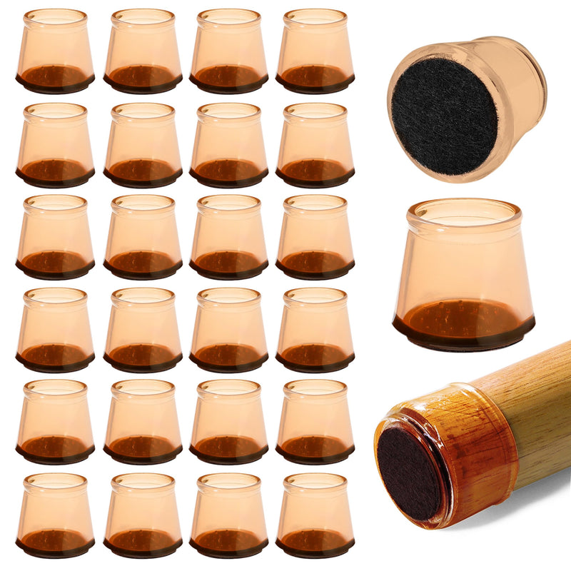 Serenelife 24pcs Chair Leg Floor Protectors | Rubber Furniture Leg Covers & End Caps for Hardwood Floors | Fits Furniture & Chair Legs 1.05 in - 1.50 in | Anti-Slip & Scratch Protect Floors
