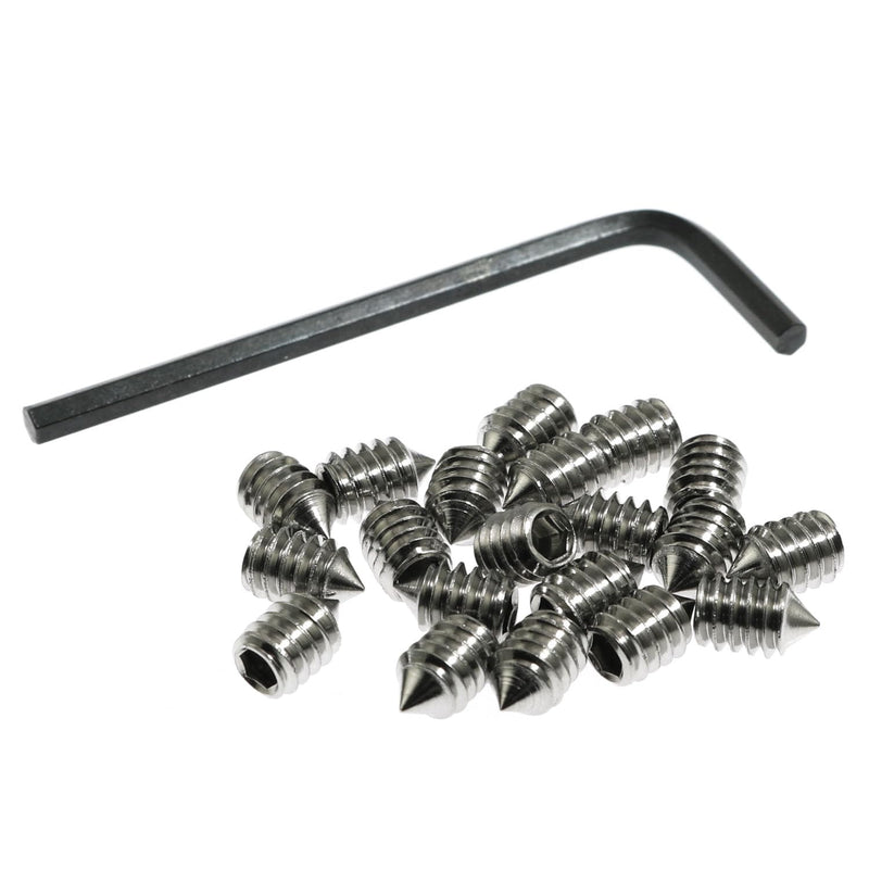 Maxmoral Fixed Screw 1/4 20x3/8 Pointed Imperial Hexagon Screw Stainless Steel Cone Set Screw for Cabinets Furniture Towel Racks Faucets Door Handles Windows and Doors 1/4-20x3/8"