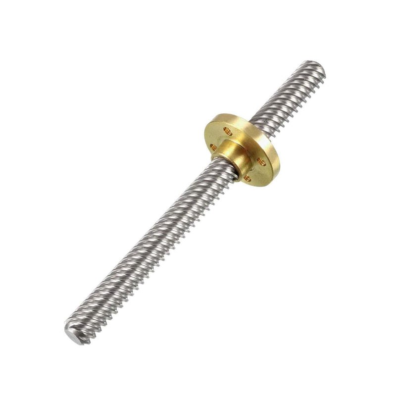 TOP-VIGOR T8 Threaded Rod Lead Screws, 350mm Length 8mm Diameter 12 Lead Stainless Steel Lead Screw Rod with Copper Nut Trapezoidal Thread for 3D Printer Stepper Motor 1 350mm, 12 Lead