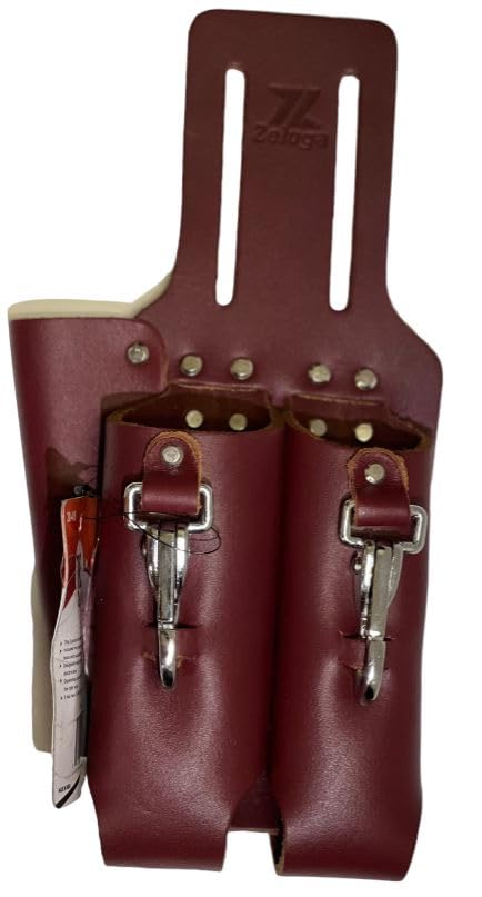 Saddle Leather 3 Pocket Linesmen and Electricians Tool Holder Cherry