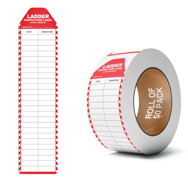 Ladder Inspection Labels Safety Stickers for Ladders 8.5 x 2 Inch Roll ...