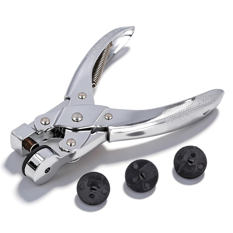 Mxzzand Plastic Bag Hole Puncher 6mm, Handheld Single Round Hole Punch for Thin Film PE OPP PVC Bags, Zinc Alloy Portable Punch Tool for Home Office School