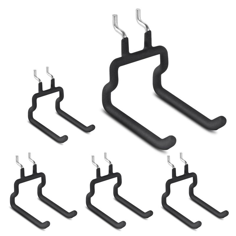 Utility Heavy Duty Pegboard Hooks - 5Pack Peg Board Accessories for Hanging Tools Fit 1/4" Peg Holes - Pegboard Organizer Large Tool Holders for Garage Workshop Shed 5 Pack