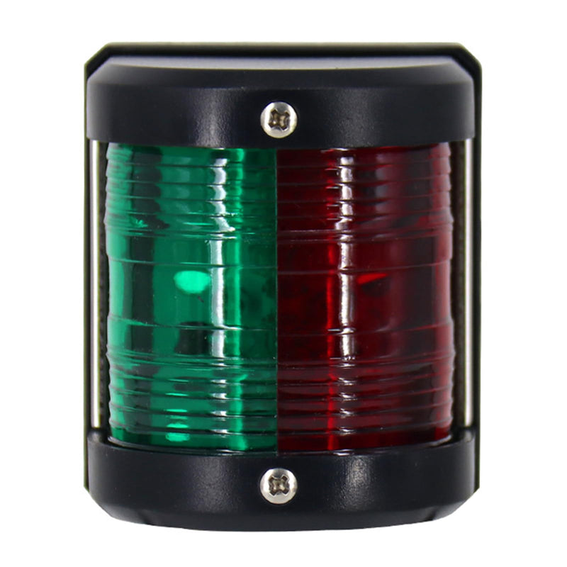 Boat Pontoon LED Navigation Light Black ABS Plastic Housing Boats Up to 12M Waterproof IP:66 Surface Mount 2NM (Combo Green and Red Bow)