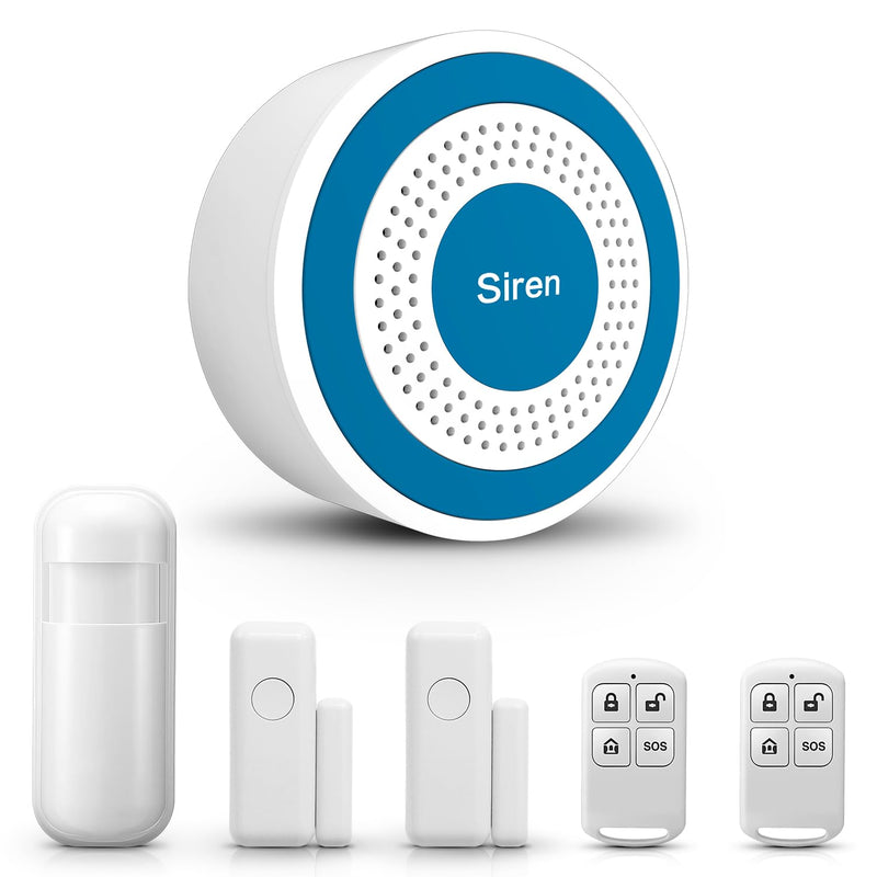 YBJ Alarm System for Home Security, Wireless Alarm System with 120dB, Motion Detector, Door Window Sensor, Remote Control, for Shop, Garage, House