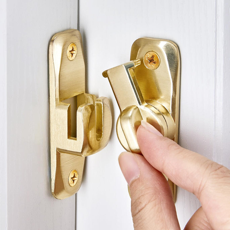 4 Packs Barn Door Latches,Gold 90/180 Degree Gate Lock,Zinc Alloy Right Angle Door Lock Latch,Flip Gate Latches Hardware,Door Security Sliding Door Latch Lock fo Cabinets,Bathroom,Barn Door Gold 4