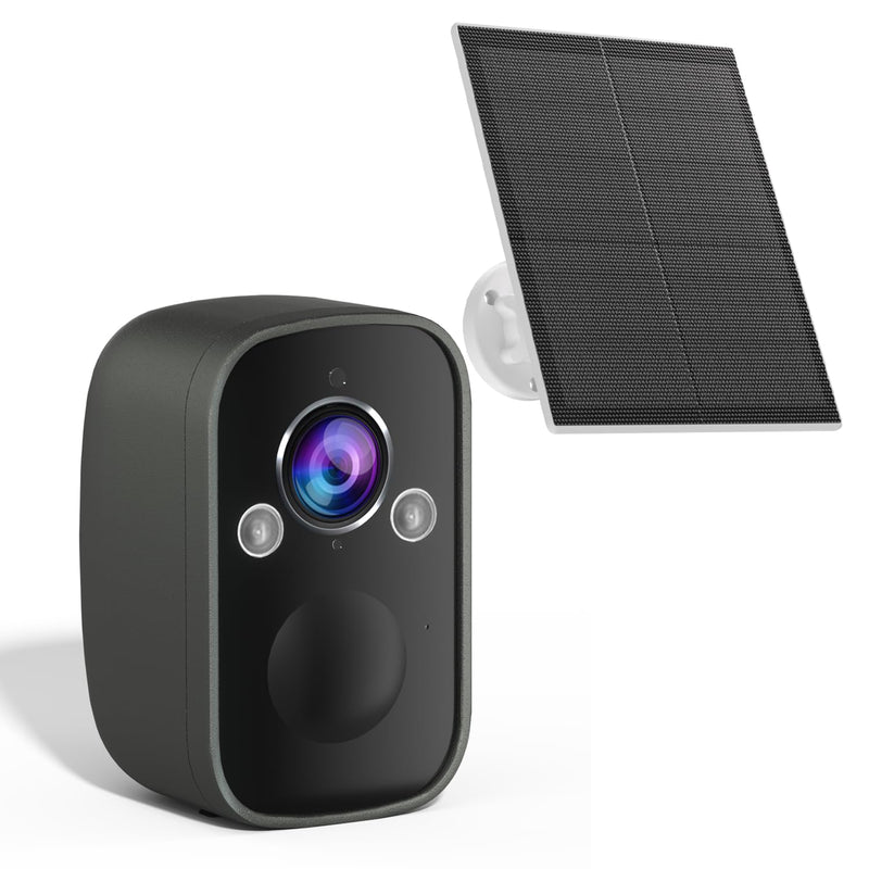 Rraycom Wireless Solar Security Camera Outdoor with Siren Alarm&Spotlight, 5MP Battery-Powered Security Camera with 130° Angle, AI Motion Detection,2-Way Talk, IP65, Cloud/SD Storage…