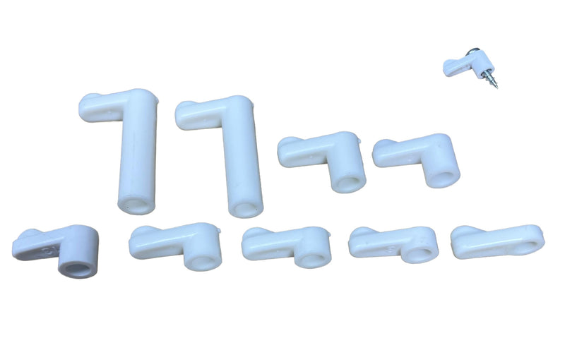 Window Screen Clips / “White” Plastic (Choose Your Size! /Size Run Flush up to 1-3/16” Offset) New or Replacement (10 Pack with All Needed Hardware Included) by E.H.C. (Flush)