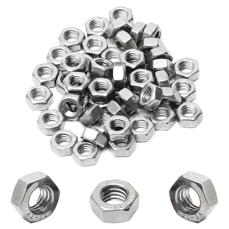 100pcs M5-0.8 Hex Nut, 304 Stainless Steel, M5 x 0.8mm Tiny Nuts Fasteners, Hex Drive, Metric, Right Hand, Small Replacement Nut