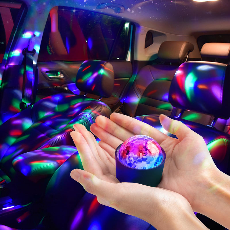 Disco Ball for Car Disco Lights with Sound Activated Multicolor Lights Mini Disco Ball DJ Disco Lights for Car Room Music Lights (Music Synchronization) music synchronization