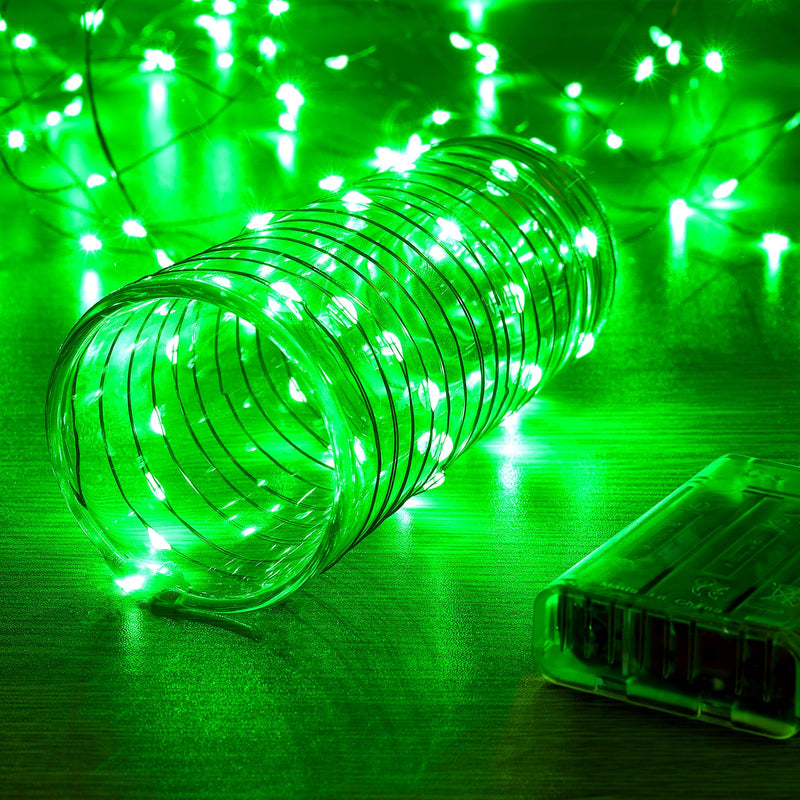 1 Pack 16.4ft Battery Operated String Lights with Timer, Green with Synchronized Twinkle Mode, Fairy Lights Battery Powered, 50 LEDs, Idea for Christmas Bedroom Party Wedding 1 Pack-Upgrade