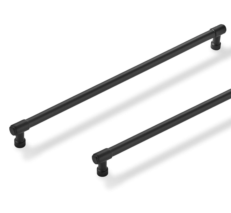 Solid Heavy Duty Jasper Pulls 2 Pack Matte Black Cabinet Pulls 12 Inch Hole Centers for Kitchen Cupboard Handles Modern Drawer Pulls Bathroom Cabinet Pulls