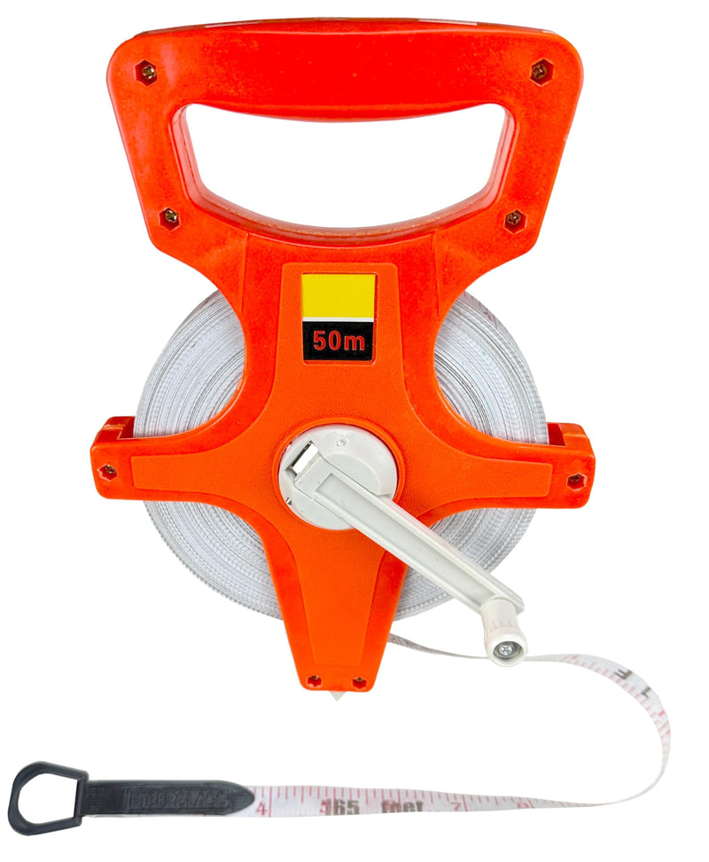 Reel Tape Measure, 55 Yards, Orange