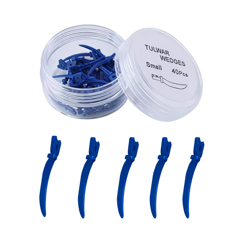 Disposable Dental Plastic Wedge, Dental Curved Matrix Wedges with Hole, Dental Fixing Wedge for Tooth Restoration (Small 40Pcs) Small 40Pcs