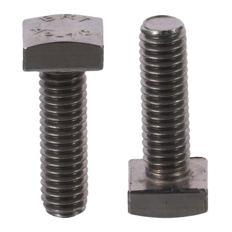 Square Head Bolt 2PCS M6x20mm Stainless Steel Square Machine Screws,Alloy Stee Square Machine Screws Durable Silver Fully Thread