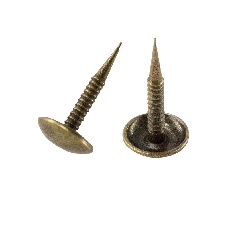 100 PCS Mini Upholstery Nails, 1/2" Decorative Furniture Tacks, Round Head Furniture Thumb Pushpins DIY Tacks with Threaded Leg for Sofa Bed Message Board Photo Walls, Bronze 1/2"-Bronze